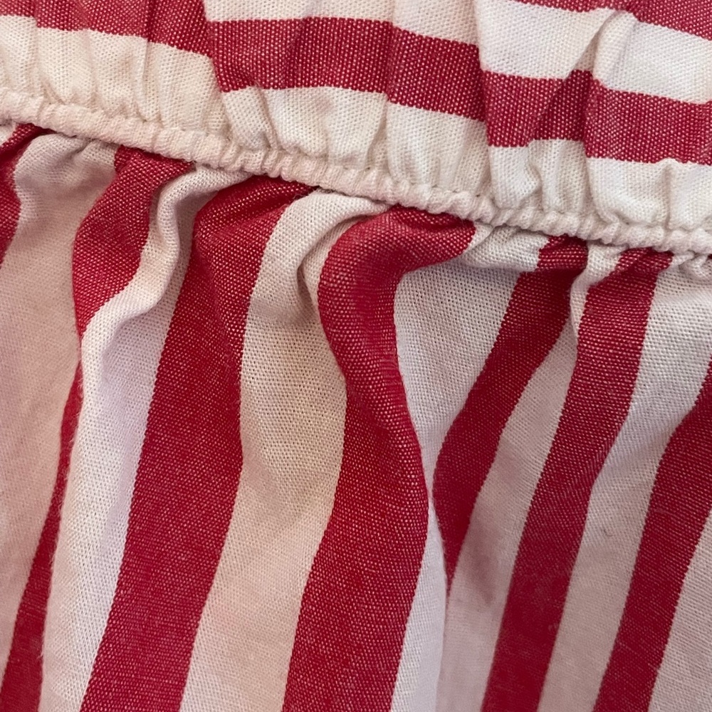 Red/white strip off shoulder top XL
